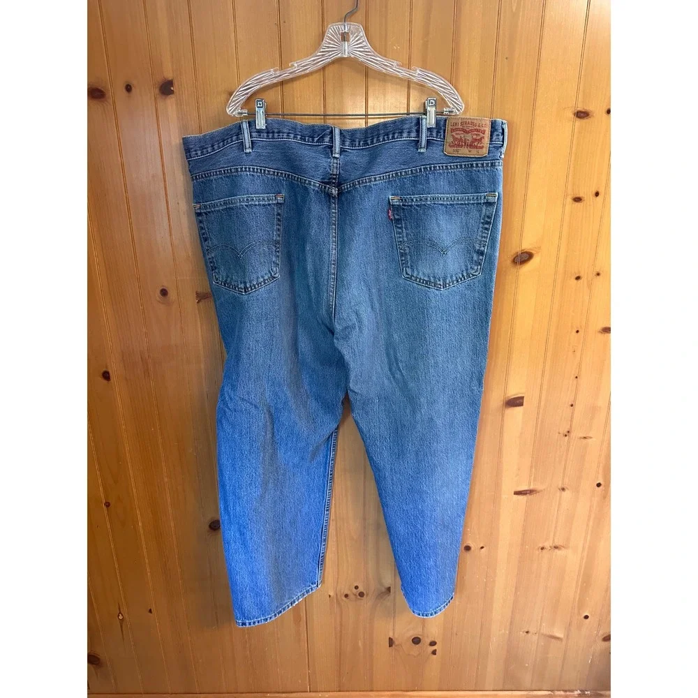 Levis 550 Relaxed Fit Tapered Leg Blue Denim Jeans Mens 50x30